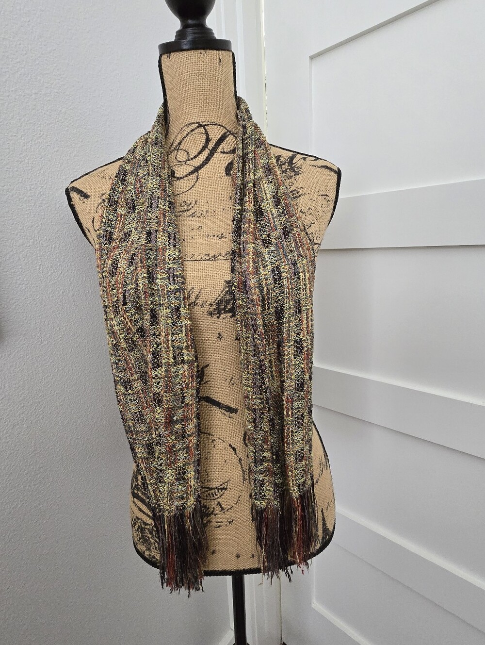 The Dunlap Weavers Woven Scarf Made In Maine USA 56" NWT